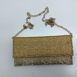 Vintage sequence floral print evening clutch bag Preowned